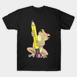 Frog Pupil Pencil School T-Shirt